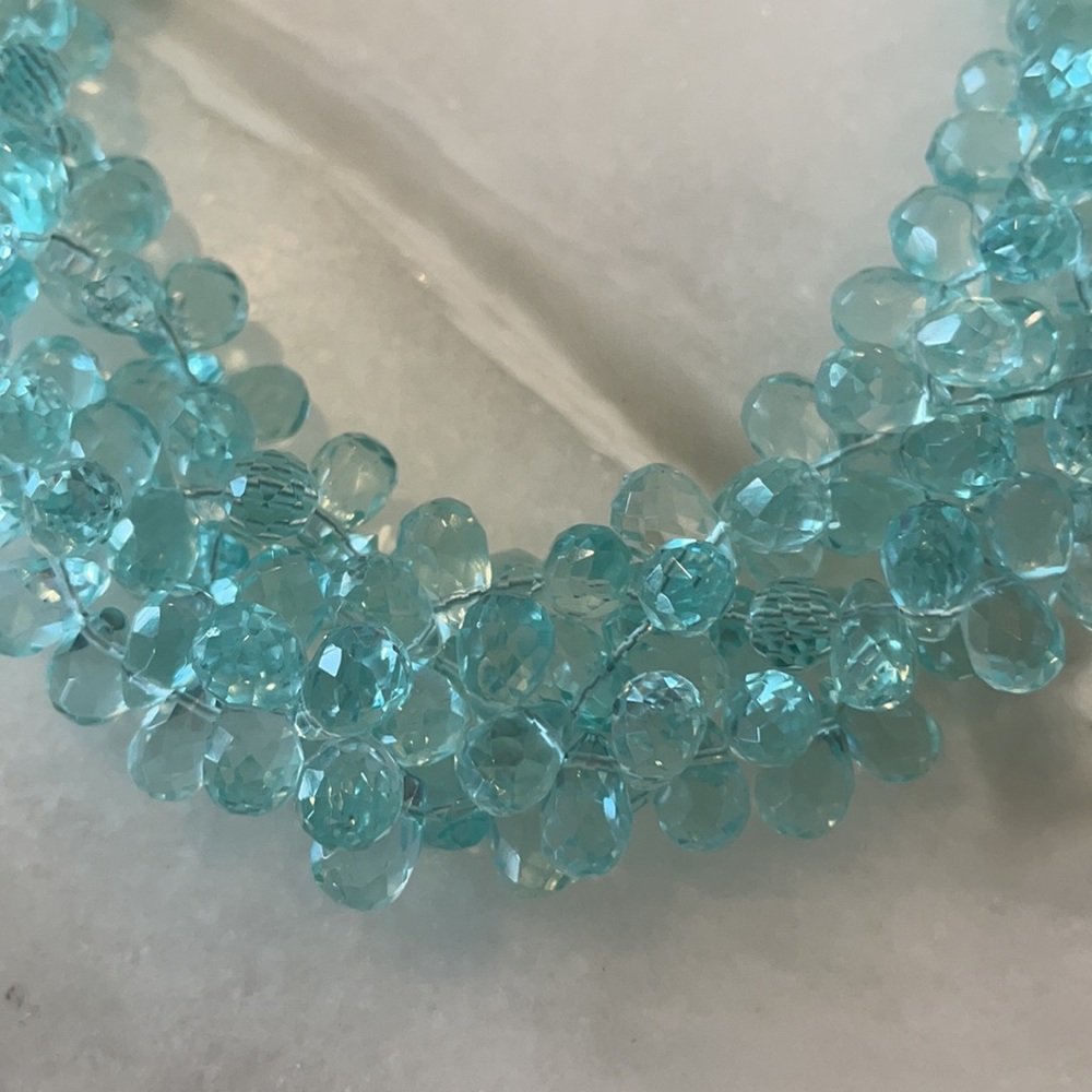 Aquamarine cluster necklace - Picture 3 of 4
